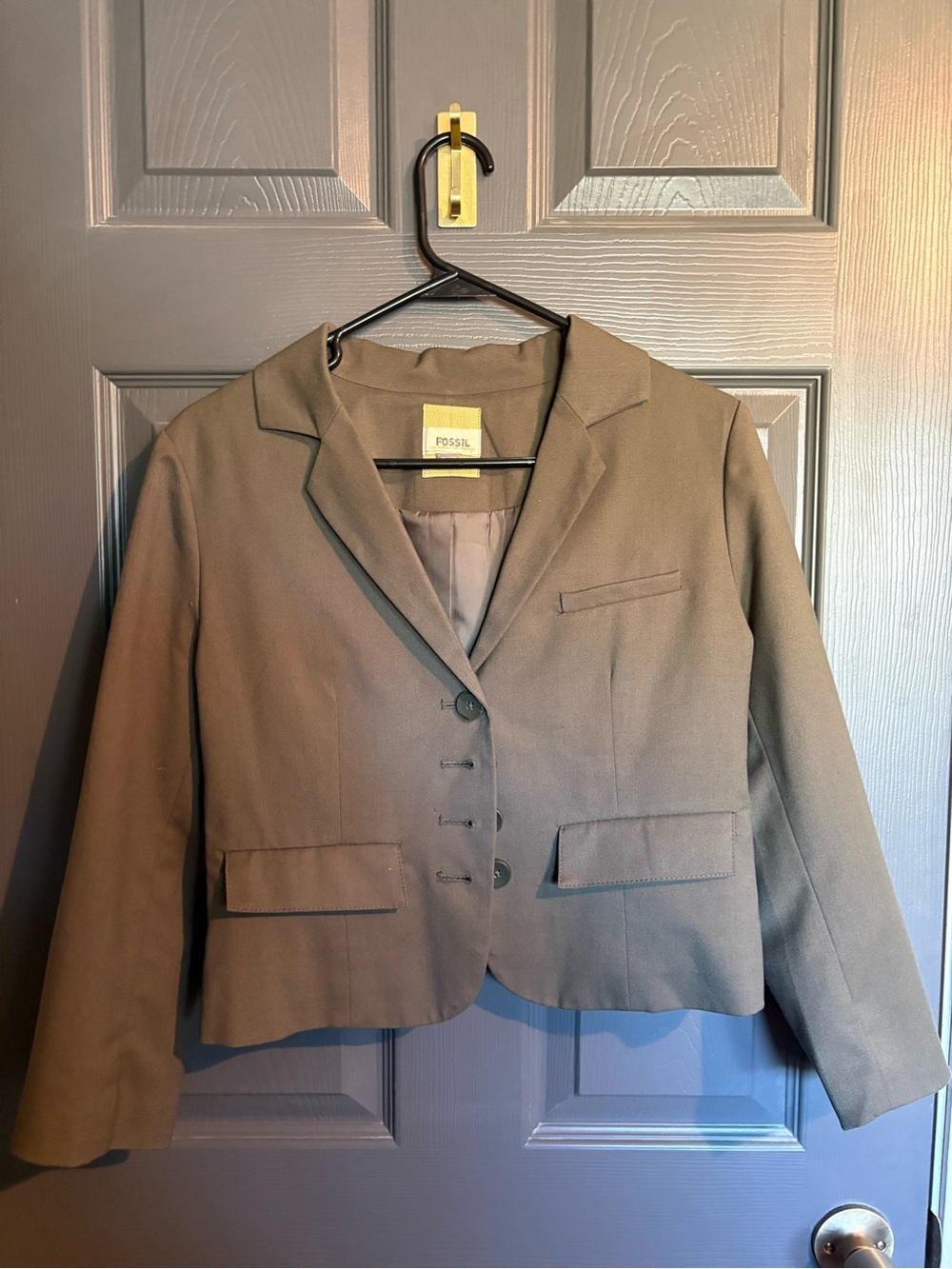 Fossil Women's Brown Cropped Blazer